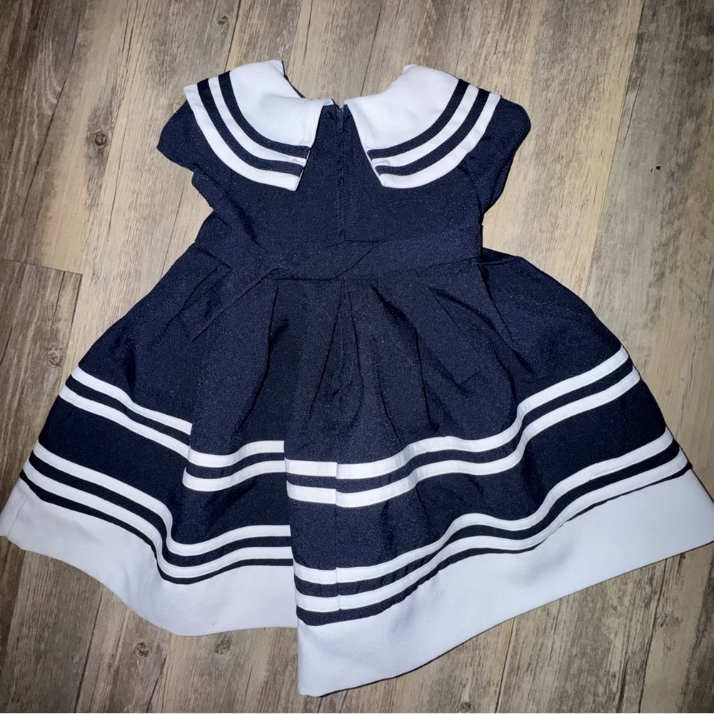 Bonnie Jean Classic Navy and White Kids Dress - Picture 8 of 10